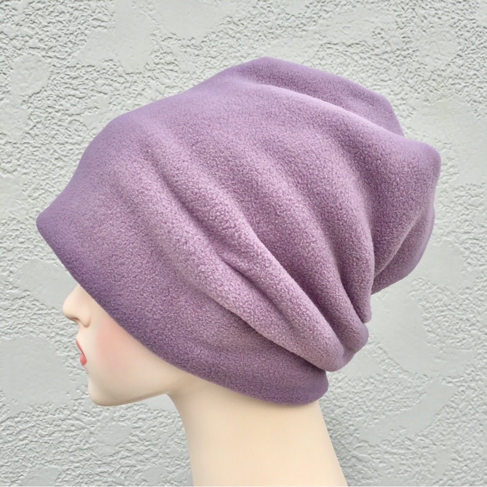 Purple Plush Fleece Beanie